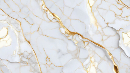Fototapeta premium Luxurious white Carrara statuaries marble texture background. Calacatta glossy marble with golden streaks. Luxury White Gold Marble texture background vector. Panoramic Marbling texture design.