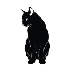 Simple silhouette animal cat isolated vector