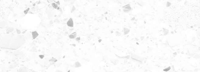 Abstract white and gray terrazzo flooring texture polished stone pattern old surface marble for background. Wall terrazzo texture gray and black of stone granite white background.	