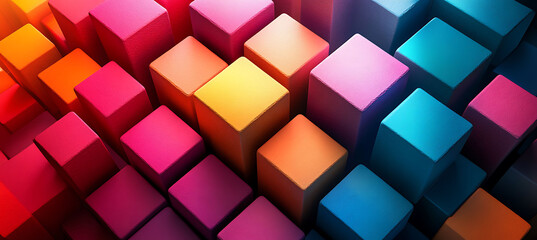 Fototapeta premium Dynamic Employee Recognition Business Card honoring Years of Service Milestones with 3D geometric shapes merging into a 2D background featuring a blank space on the right side