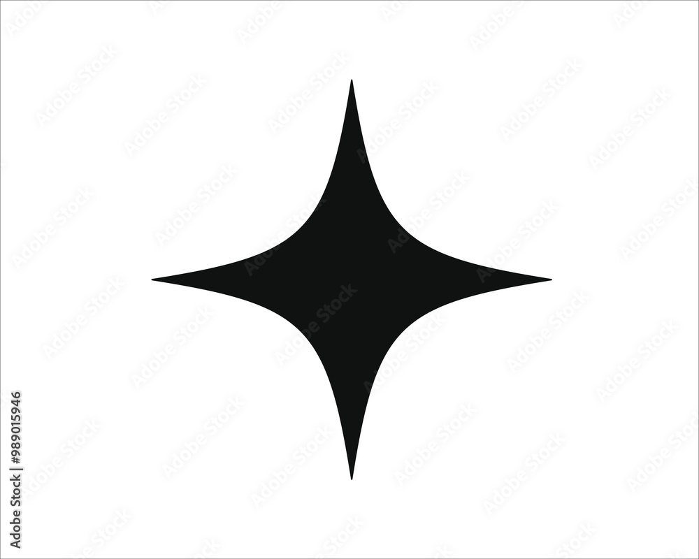 Poster shine or sparkle vector. sparkling star in black color on white background. sparkle star icons. shin