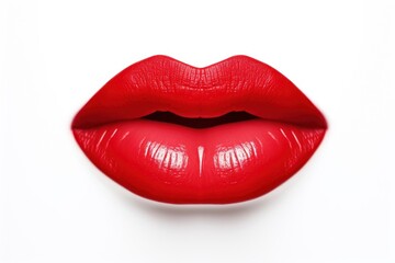 Fototapeta premium Red mouth lipstick shape cosmetics.