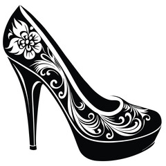 fashion High-heel vector silhouette 