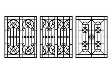 Iron window grill design vector template