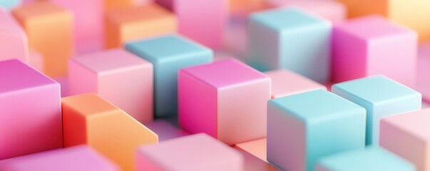 Abstract Colorful Cubes Background.