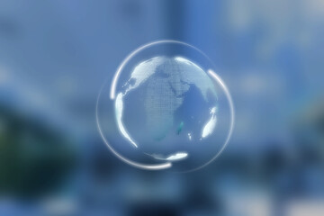 Digital Earth with blurred background