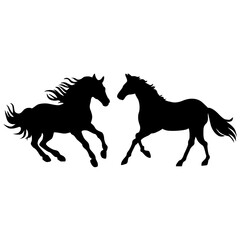 Horse silhouette on white background.