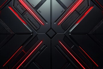 A sleek design dark metallic background with red color in different X patterns, futuristic design 