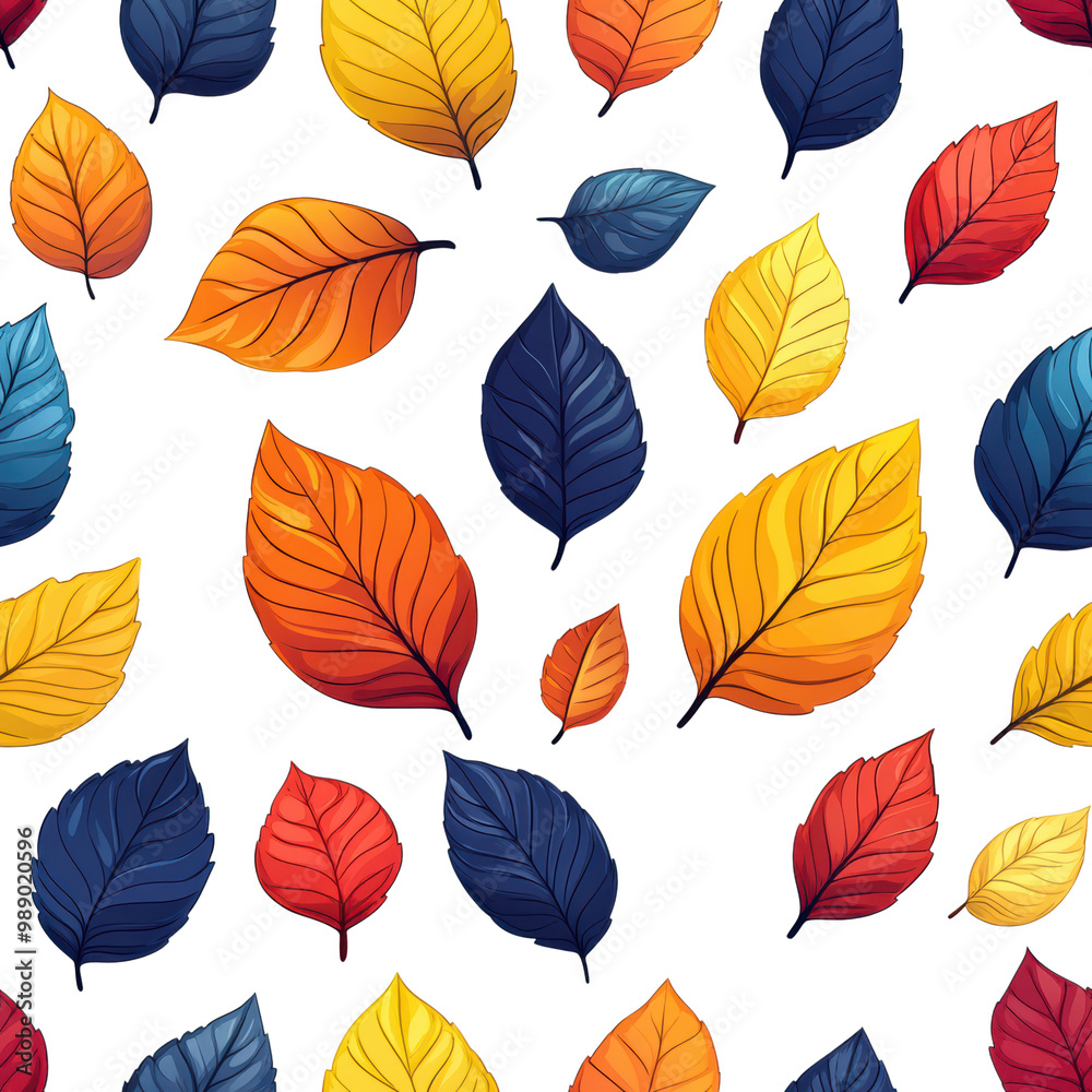 Canvas Prints colorful autumn leaves on a black background, creating a vibrant pattern. transparent background