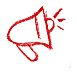 Megafone Alert Icons Crayon Chalk Drawing