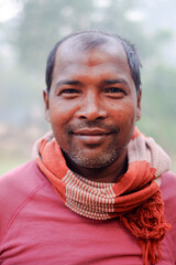 Portrait of a south asian middle aged rural man 