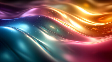 Abstract Wavy Background with Shimmering Colors