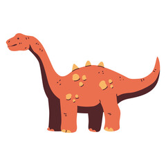Diplodocus vector cartoon dinosaur illustration isolated on background.