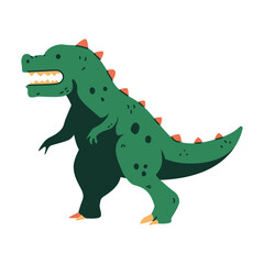 Tyrannosaurus rex vector cartoon dinosaur illustration isolated on background.