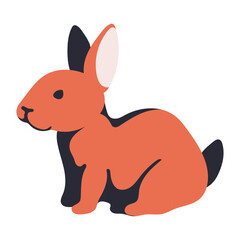 Red rabbit vector illustration isolated on background.