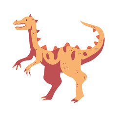 Gallimimus vector cartoon dinosaur illustration isolated on background.