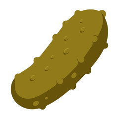 Pickled gherkin vector illustration isolated on a white background.