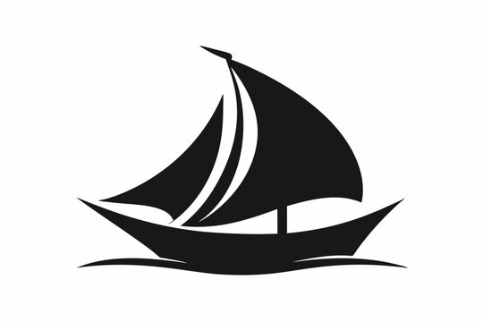 recommend clip art: A  Boat Logo vector art illustration with a simple Historic Sailing Boat icon logo silhouette black vector art