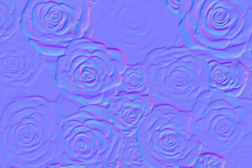 Background with rose flowers in normal map