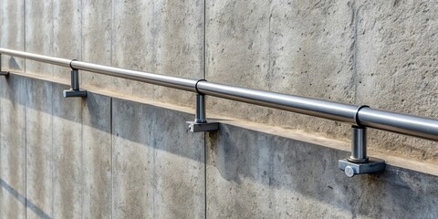 Obraz premium Gel?nderbefestigung und Blitzableiter an einer Betonmauer