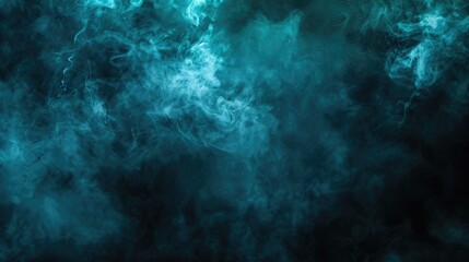 Fototapeta premium Abstract Dark. Haze Texture with Shiny Blue and Green Clouds in Fantasy Night Sky