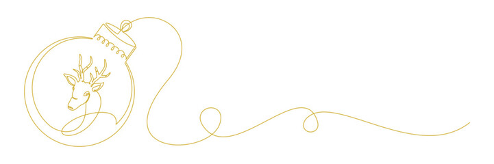 line art of Christmas ball decoration