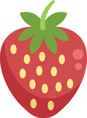 Bright red strawberry is standing out on a white background