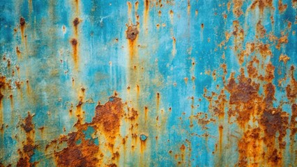 Fototapeta premium Rusty blue metal surface with aged decay, perfect for background or texture