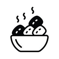 Simple food bowl icon used for serving ideas