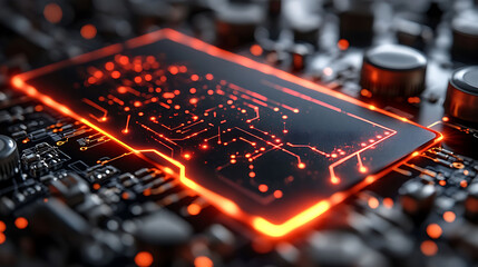 Obraz premium Healthcare card celebrating the future of smart hospitals featuring a sleek design with an expansive blank space on the lower right complemented by subtle 3D illustrations of automated medical systems