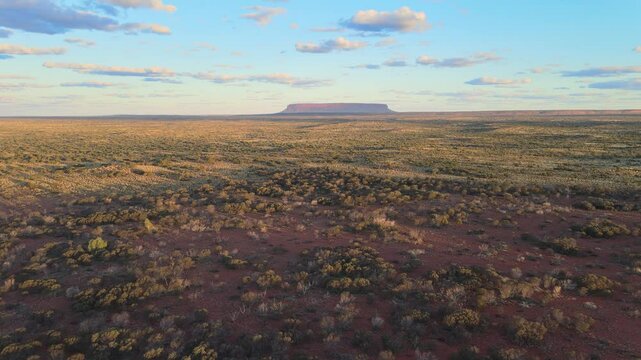 Aerial view of Mount Conner located in the southwest corner of the Northern Territory of Australia