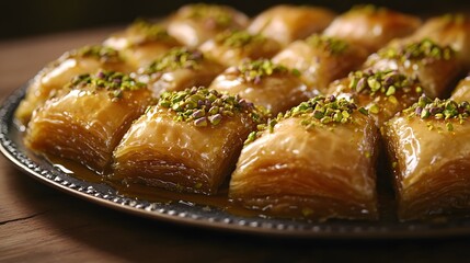Delicious Turkish Baklava with Pistachios