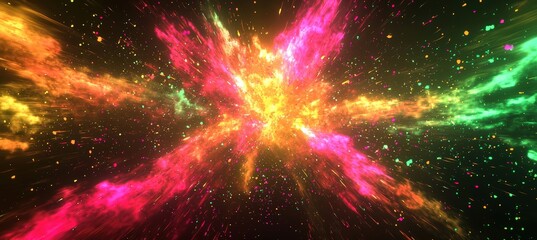 Energetic Burst of Neon Colors - Abstract Background for Posters, Cards, and Digital Art