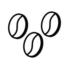 Icon of coffee beans for aromatic brew designs