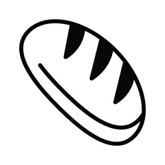 Whole and unsliced icon of bread
