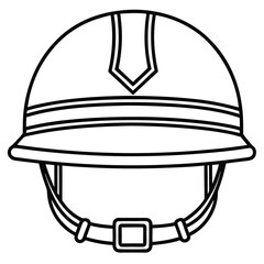 Army helmet vector line art style