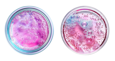 PNG Two glass jars filled with colorful fizzy drinks on white background.