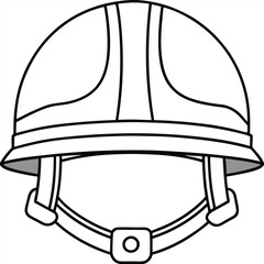 Army helmet vector line art style