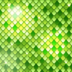 Green Shiny Snakeskin Scales