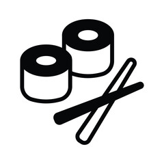 Asian cuisine style icon of sushi with chopsticks