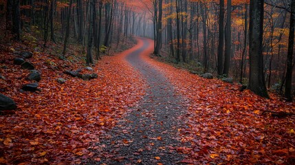 Scenic Autumn Trail in National Park