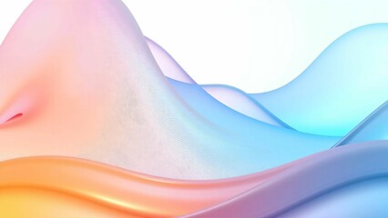 Fototapeta premium 光沢のある波や布のような流動的な質感をもったテクスチャー鮮やかな青・紫・ピンク・オレンジのグラデーションカラー