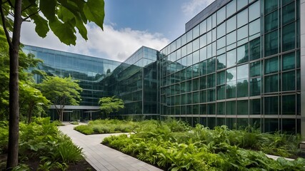 Obraz premium AI-Generated Image of Green Eco Office