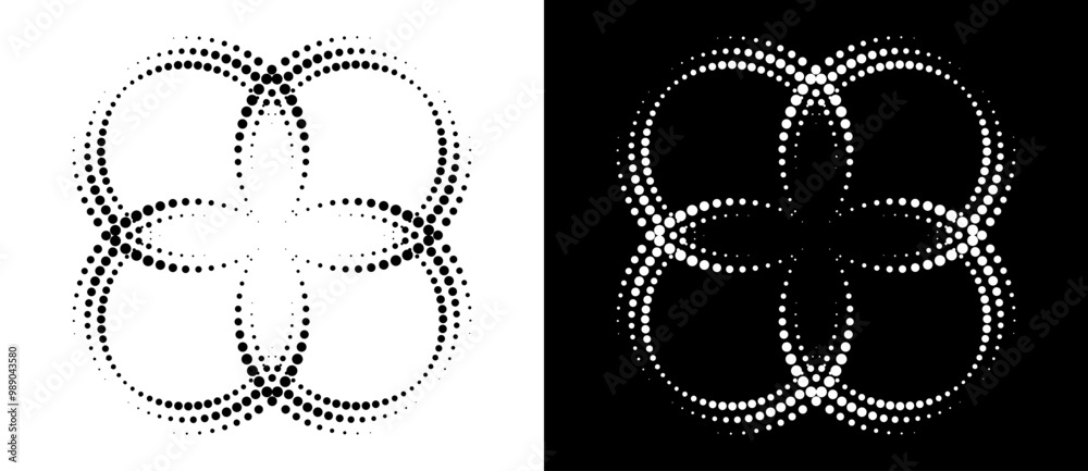 Poster modern abstract background. halftone dots like flower. can be used as logo, icon or design element. 