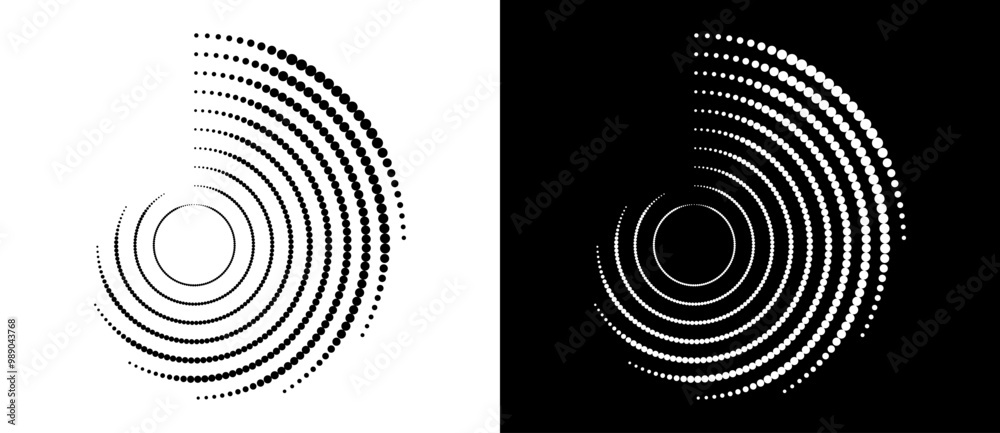 Wall mural modern abstract background. halftone dots in circle form. round logo. vector dotted frame. design el