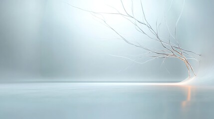 Soft Minimalist Composition with Delicate Branches