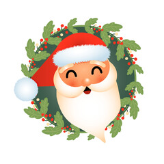 Santa vector illustration. isolated on white background.