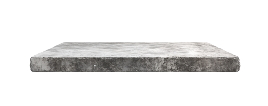 Concrete slab, white isolate background transparent background.