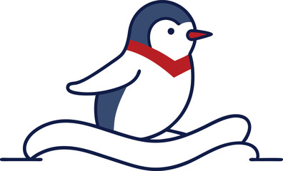 Delightful Penguin Adventure on Ice Vector Graphic for Creative Inspiration
