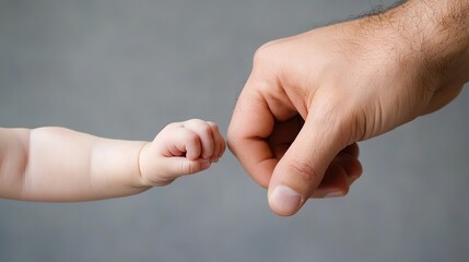 Tender Moment Between Parent and Baby Hand